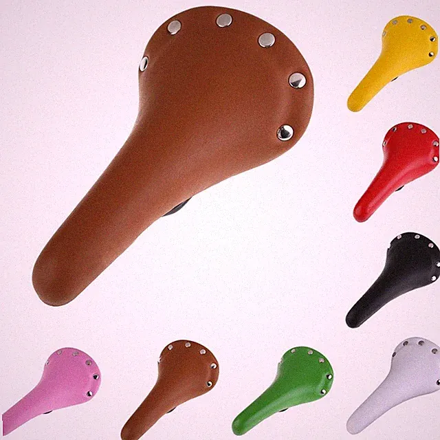 1* 28cm Rivet PU Leather Fixed Gear Road Comfy Bike Track Bicycle Saddle Seat