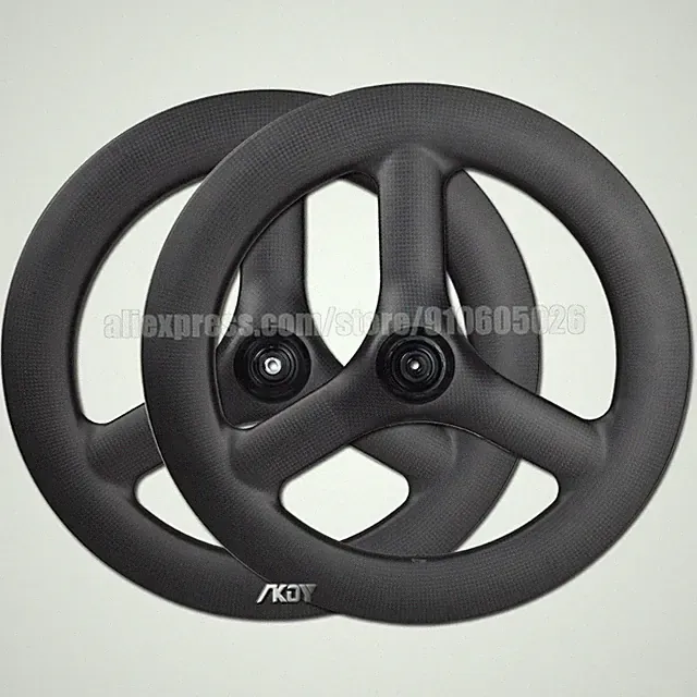 16 Inch Carbon Folding Bicycle 3-Spoke Wheels Disc Brake 8-11 Speeds 3K Wheelset
