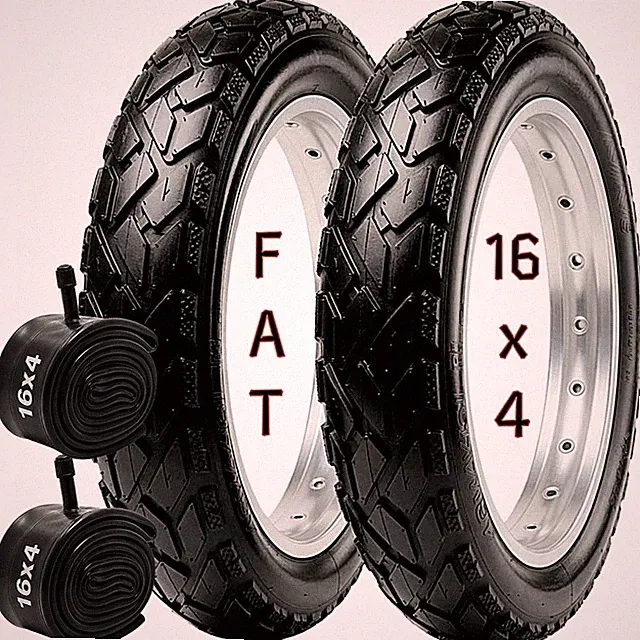 16x4 Fat Tire +Tube for E-Bike Fat Bike Non-Foldable All-Terrain 2-Pack