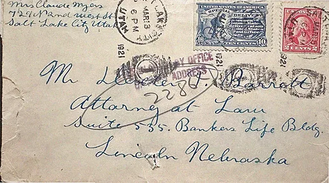 1921 US #527(probably),#E11 w Salt Lake City cncl on cover, bicycle *d