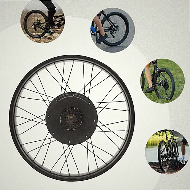 26" Electric Bicycle Conversion Kit Fat Tire E-Bike Rear Hub Motor LCD 48V 1000W