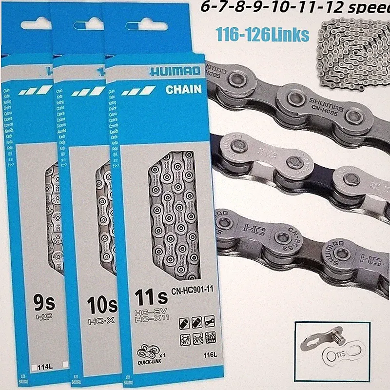 6/7/8/9/10/11/12-Speed Bicycle Chain 116-126 Link For Cruiser Road BMX FIXIE MTB
