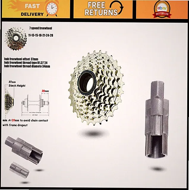 7-Speed Freewheel 11-28T for Ebike + Split Removal Tool - High Performance Gear
