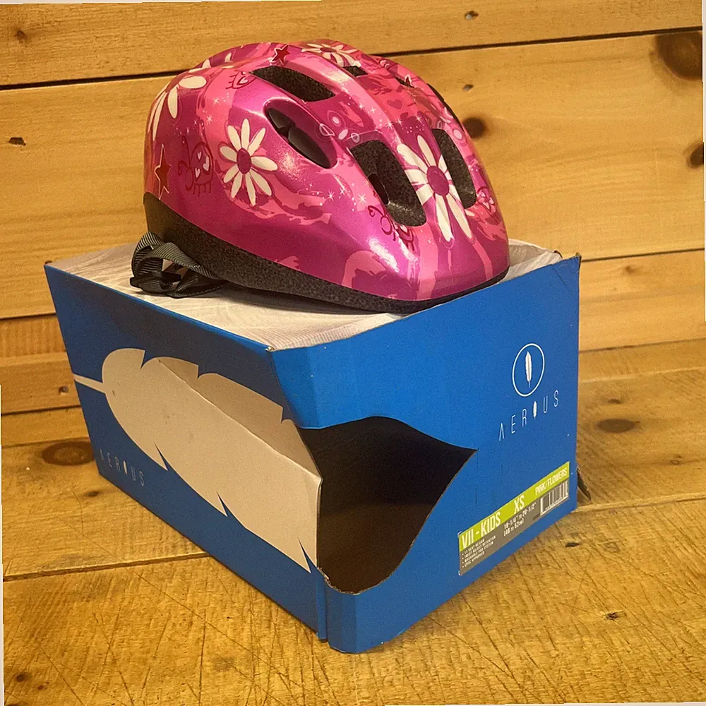 Aerius V11 Kids Bicycle Helmet - Pink/Flowers Size XS (18 1/4 to 20 1/2”)