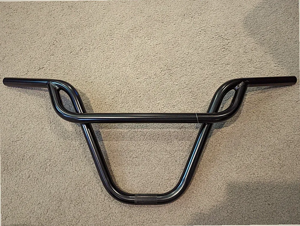 NEW BLACK (CHROME ONLY) PRETZEL BMX BICYCLE HANDLEBARS 22.2 MM, 11"RISE