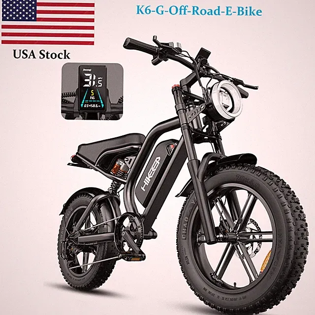Hikeep 48V/15Ah Mountain ebike 1000W Peak 20" Fat Tire Electric Bike for 2 Men