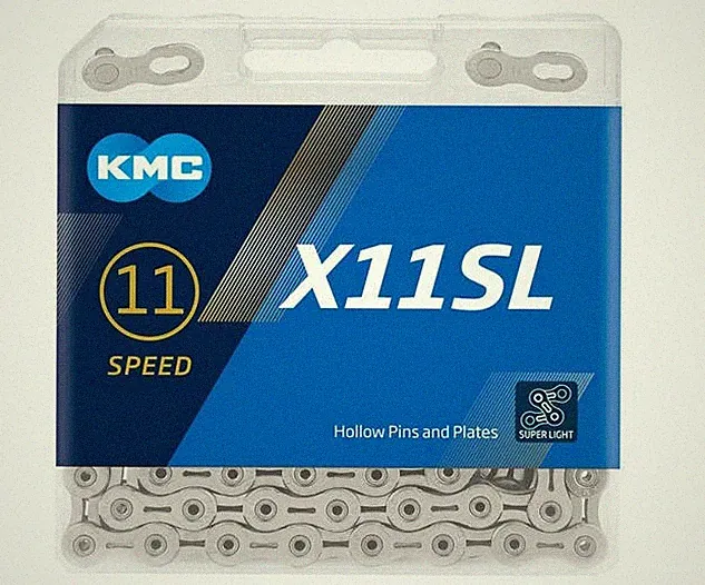KMC X11SL 11 Speed Bicycle Chain 1/2 x 11/128 inch 118 Links Silver