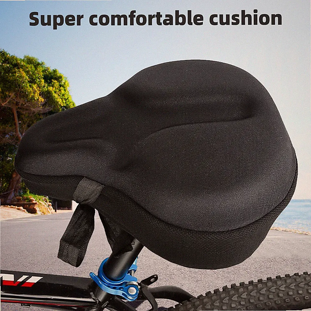 New Comfort Bike Seat Cushion Soft Gel Extra Wide Big Bum Bicycle Saddle Pad