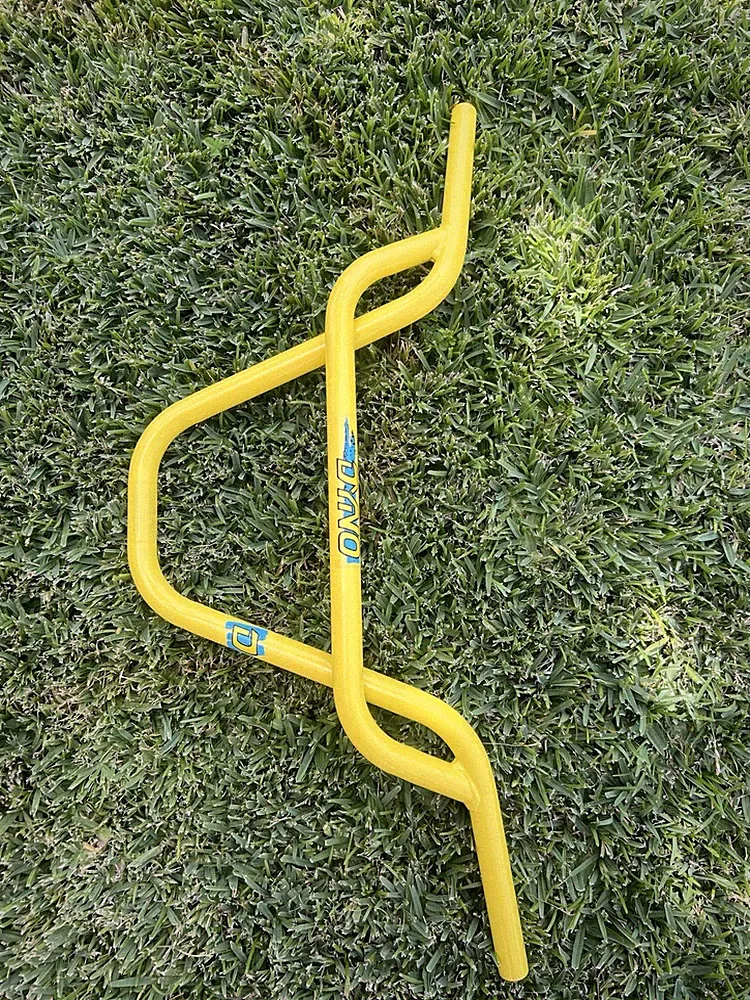 NEW POWDER COAT YELLOW PRETZEL BMX BICYCLE HANDLEBARS 22.2 MM, 11"RISE