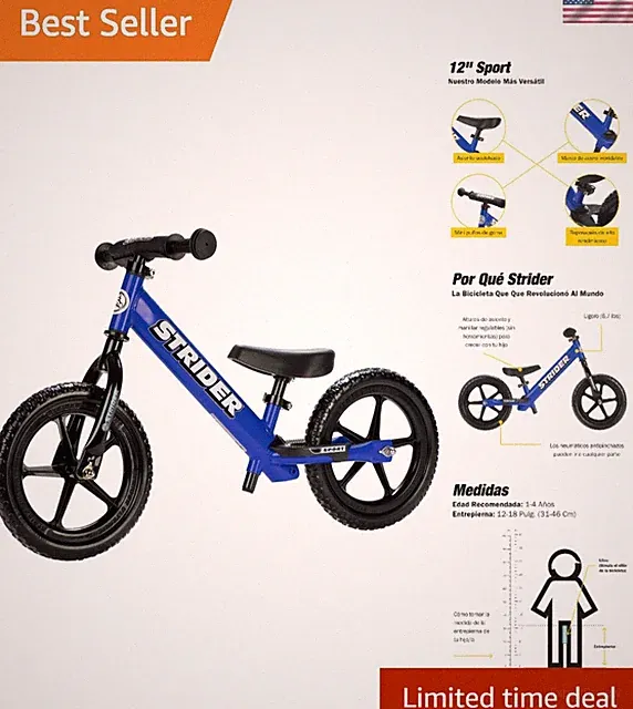 Safety-First 12” Balance Bicycle for Kids - Tool-Free Assembly & Sturdy Design