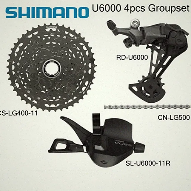 Shimano CUES U6000 4pcs 11 Speed Groupset Cassette Shifter Rear Derailleur Chain