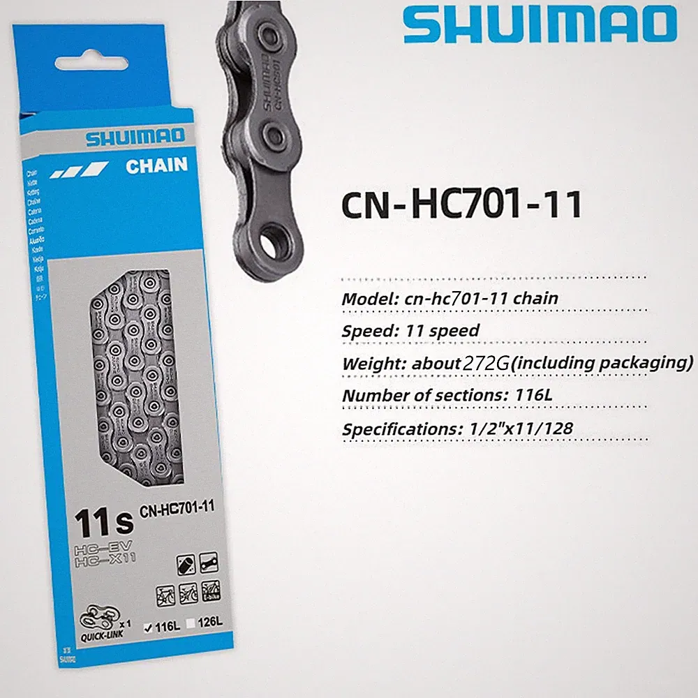 Shuimao Ultegra Deore XT HC701 11 Speed Bike Bicycle Chain MTB E-Bike 116 Links