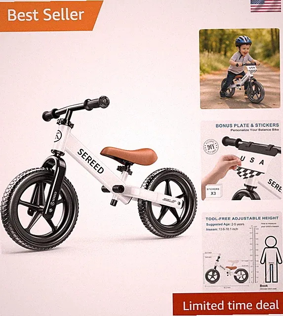 Sturdy Kids Balance Bike with Customizable Plate - Perfect Gift for Toddlers!