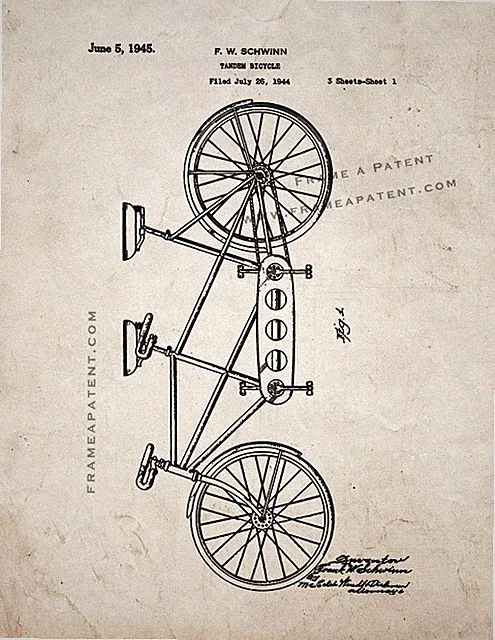Tandem Bicycle Patent Print Old Look